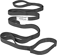 AGREJO 10-Loop Stretching Strap - Non-Elastic Yoga Strap for Physical Therapy, Pilates, Flexibility, Home Workouts & Gymnastics
