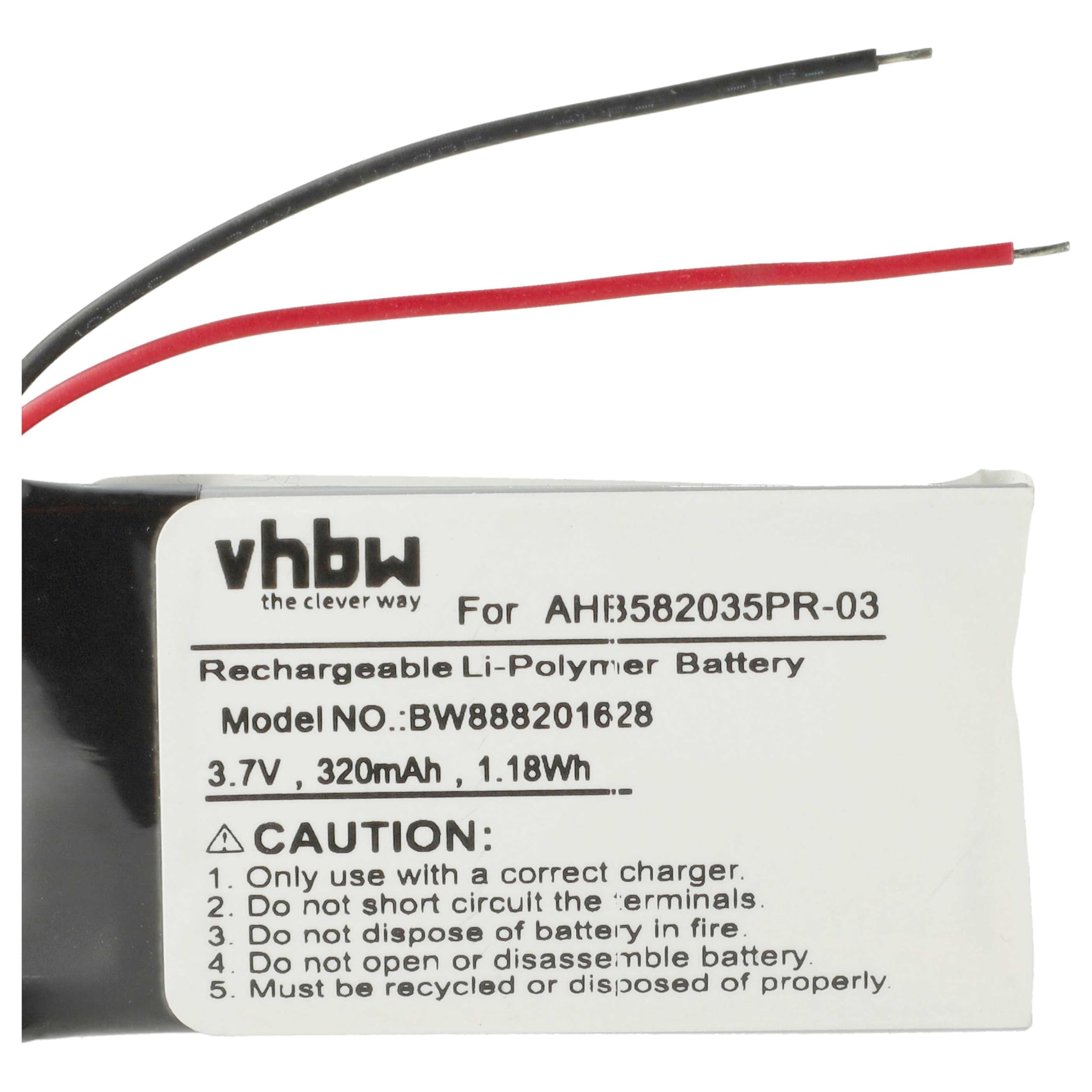 vhbw Bateria zamienna do Jabra AHB582035PR-03 do zestawu głośnomówiącego telefonu konferencyjnego (320 mAh, 3,7 V, litowo-polimerowy)