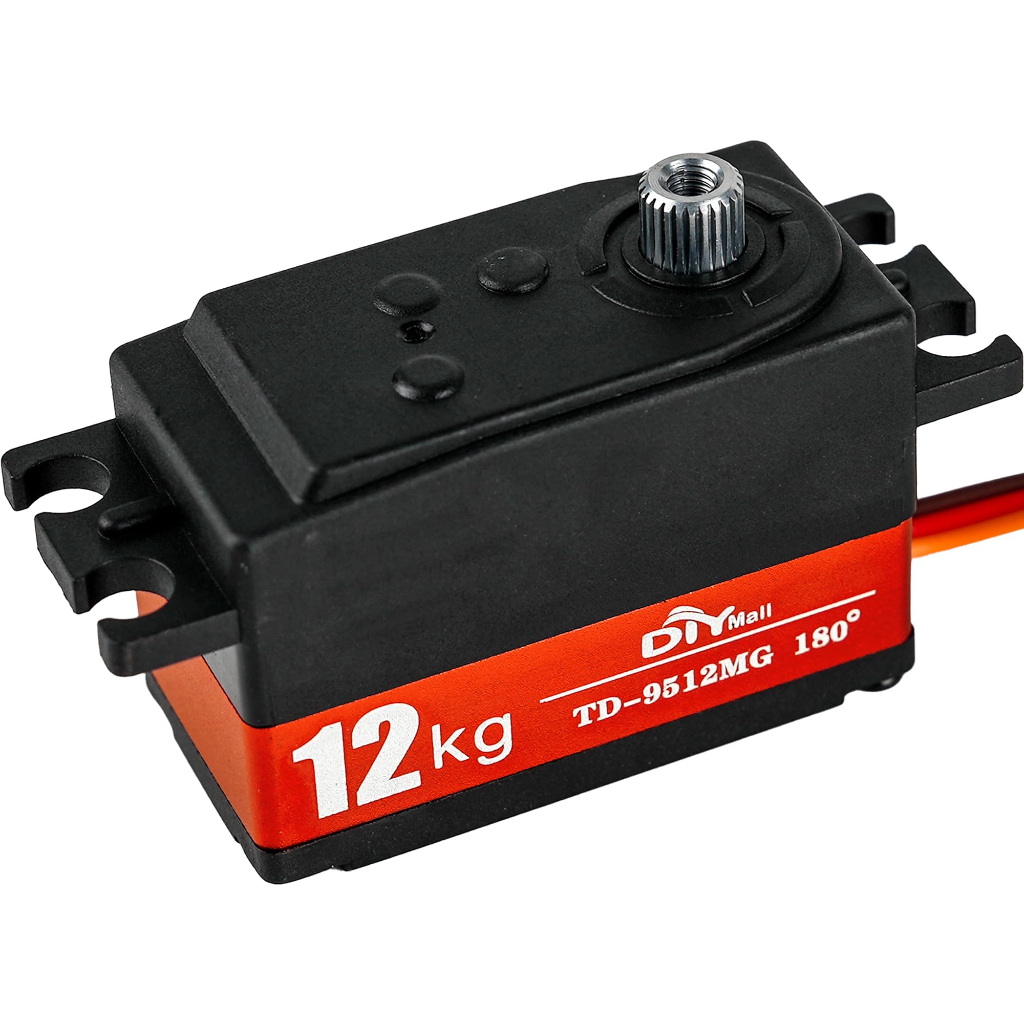 Servo 12kg Basso Profilo 180 TD-9512MG RC Servo Digitale Impermeabile Full Metal Gear Ad Alta Velocità per 1/8 1/10 RC Auto Elicottero Coda Robot (Ordinario (rosso))