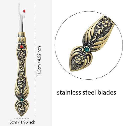 Miniatura 2 de Herramienta de extracción de hilo de costura, herramienta de extracción de puntadas ergonómicas europeas vintage para costura, manualidades,