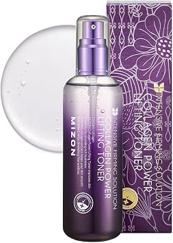 MIZON Collagen Power Lifting Toner 4.06 oz | Hydrolyzed Marine Collagen, Adenosine, Vitamin E, Moisturizing Skin Booster, For Dry Rough and Aging Skin