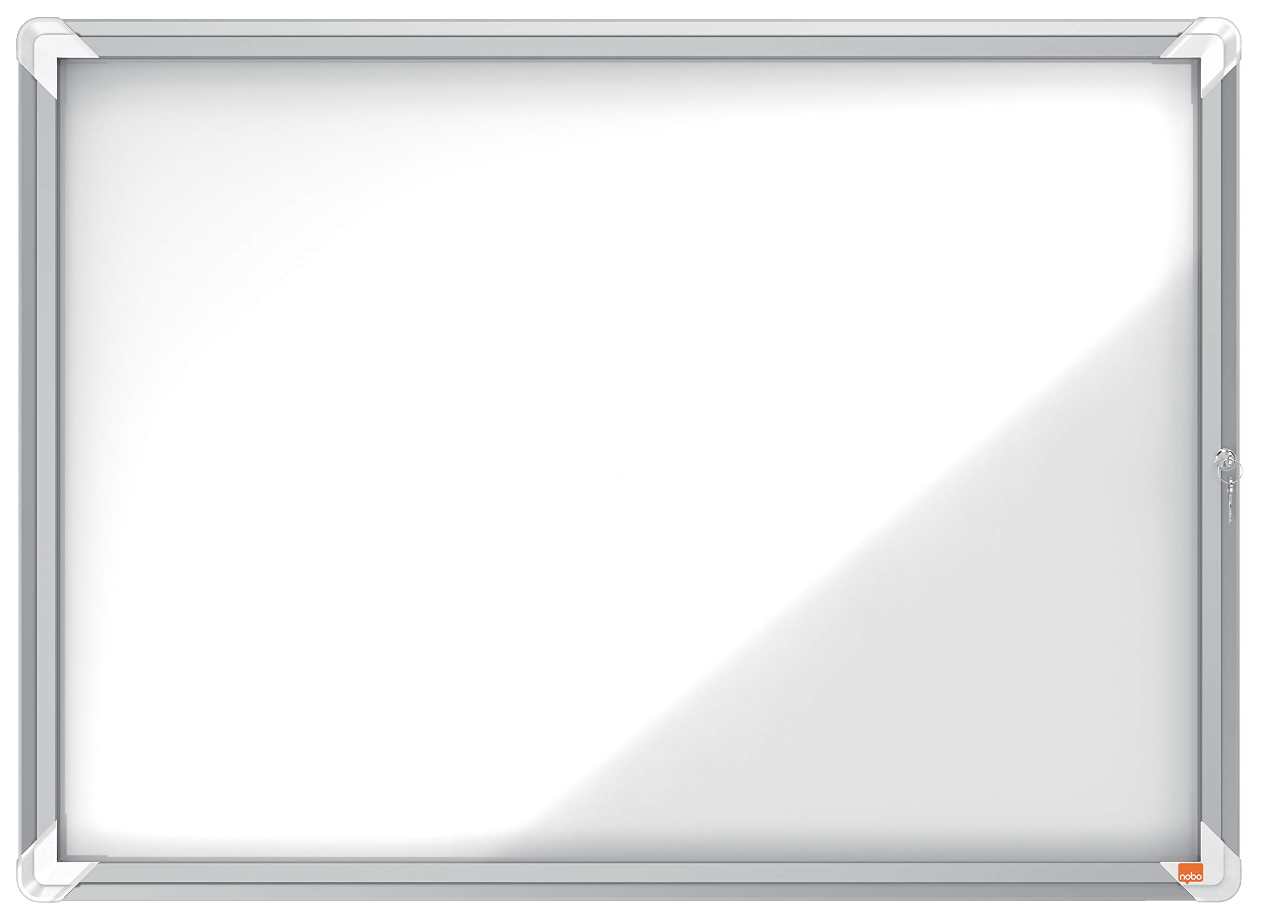 Nobo Magnetic Lockable Notice Board 8 x A4, Premium Plus, White, 1902559 — image 1