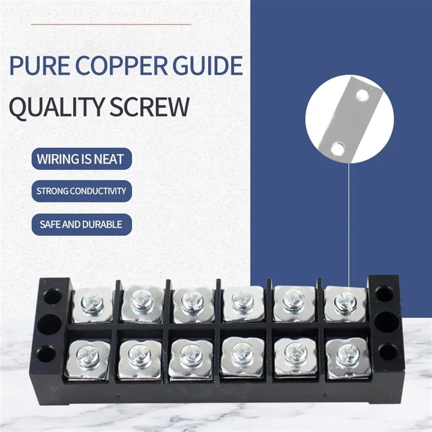 15A/25A/45A 600V Dual Row Barrier Screw Terminal Block Wire Connector TB Series 3/4/5/6/8/10/12 PIN Optional TB-1503 TB-2503 1pcs(TB-2504)