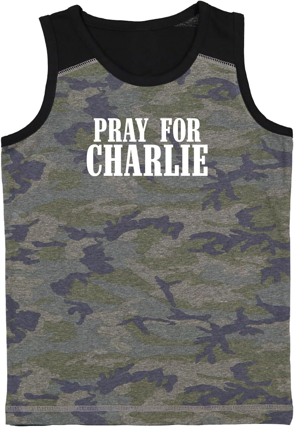 Tcombo Pray for Charlie - Political Activist Youth Contrast Back Tank Top