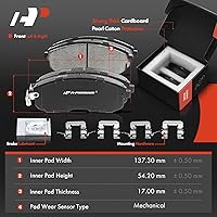 Vista 3 de A-Premium 296mm (11.65 pulgadas) Kit de Rotores de Freno de Disco Ventilados Delanteros + Pastillas Cerámicas Compatibles con Modelos Selectos