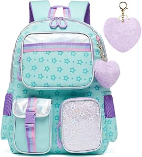 Meetbelify Backpack for Girls School Bag Aesthetic Backpack for Elementary Student Teen Girls Cute Bookbag Kids Kawaii Backpack for Girls 8-10