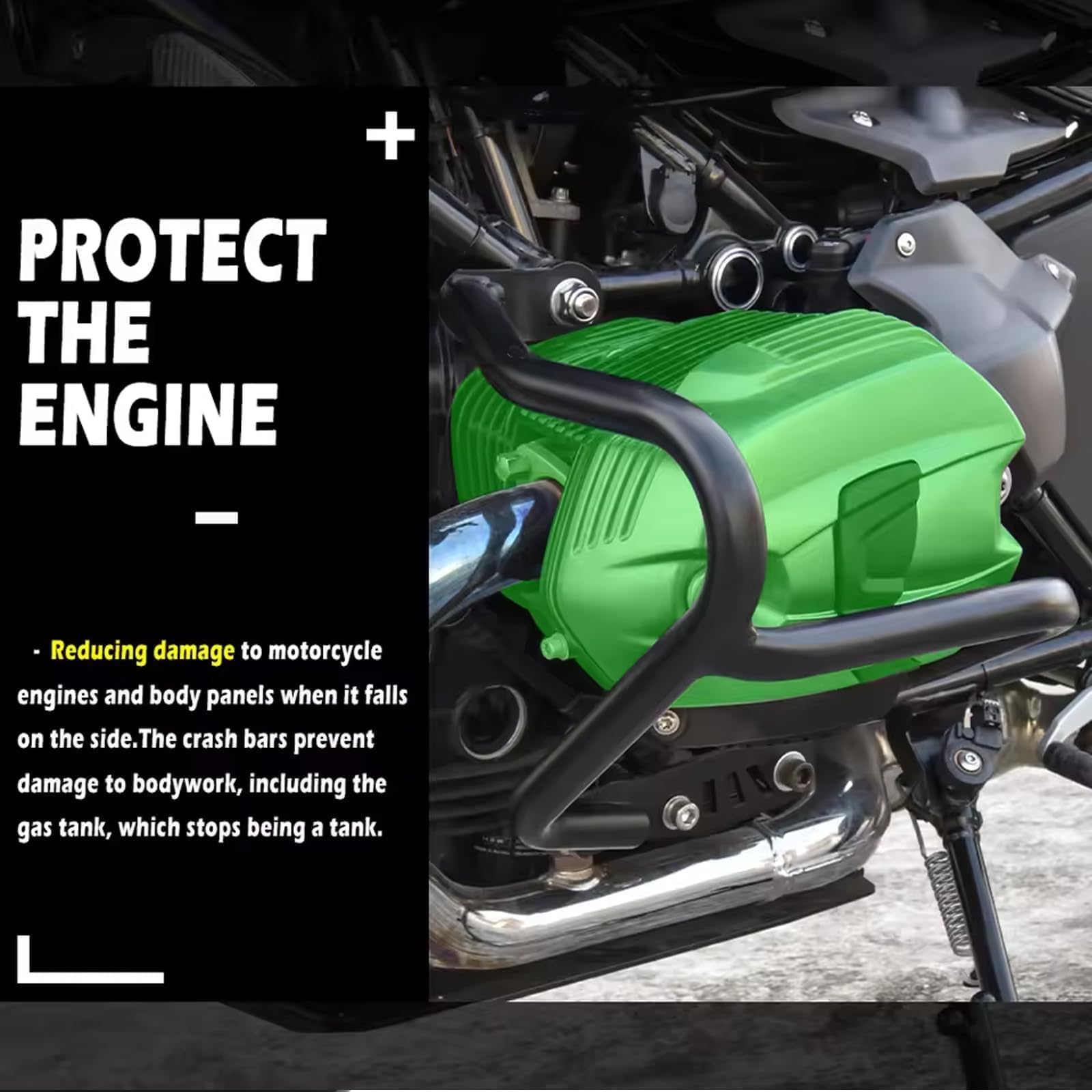 R nineT 2025 Crash Bars Engine Protection Motorschutzbügel fürR NINET 2014-2025 T URBAN R NINET SCRAMBLER R NINEG/S R NINET PURE 2017-2023 R NINET SLASH 5 2019-2020 25mm Stahlrohr-Rahmenschutz mit