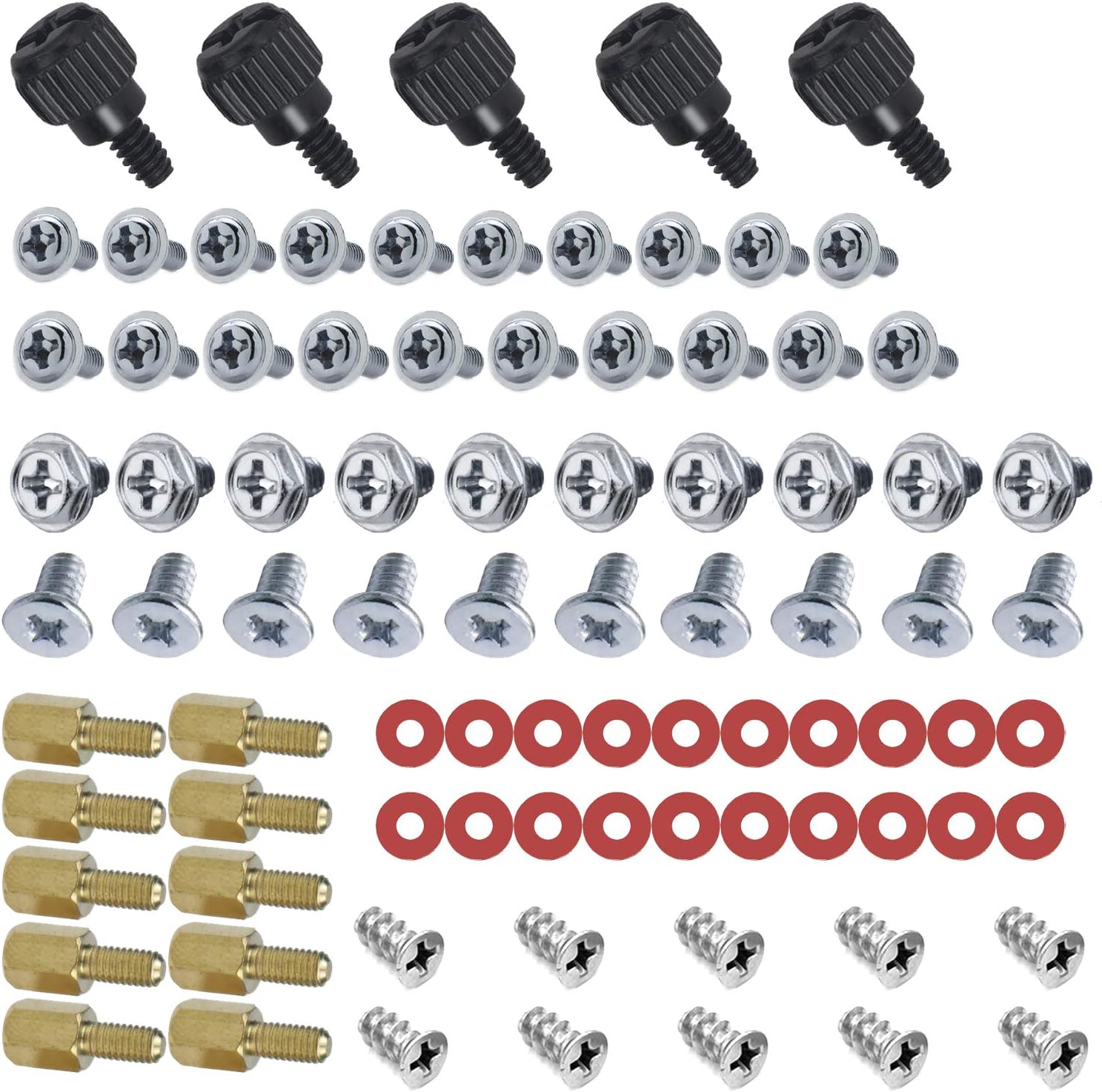 PC Computer Screws Standoffs Set Kit, for Hard Drive Computer Case Motherboard Fan Power Graphics