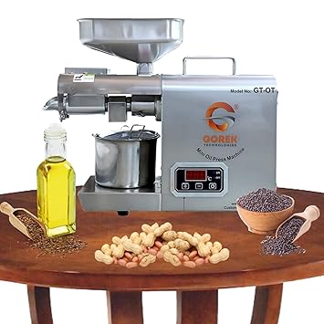 Gorek Technologies Oil Maker Machine with Temperature Controller | GT-OT Extract 12-15 Litres Fresh Oil/Day | Cold Press Oil Extractor for Groundnut, Coconut, Sesame & More | for Home Use - 600W