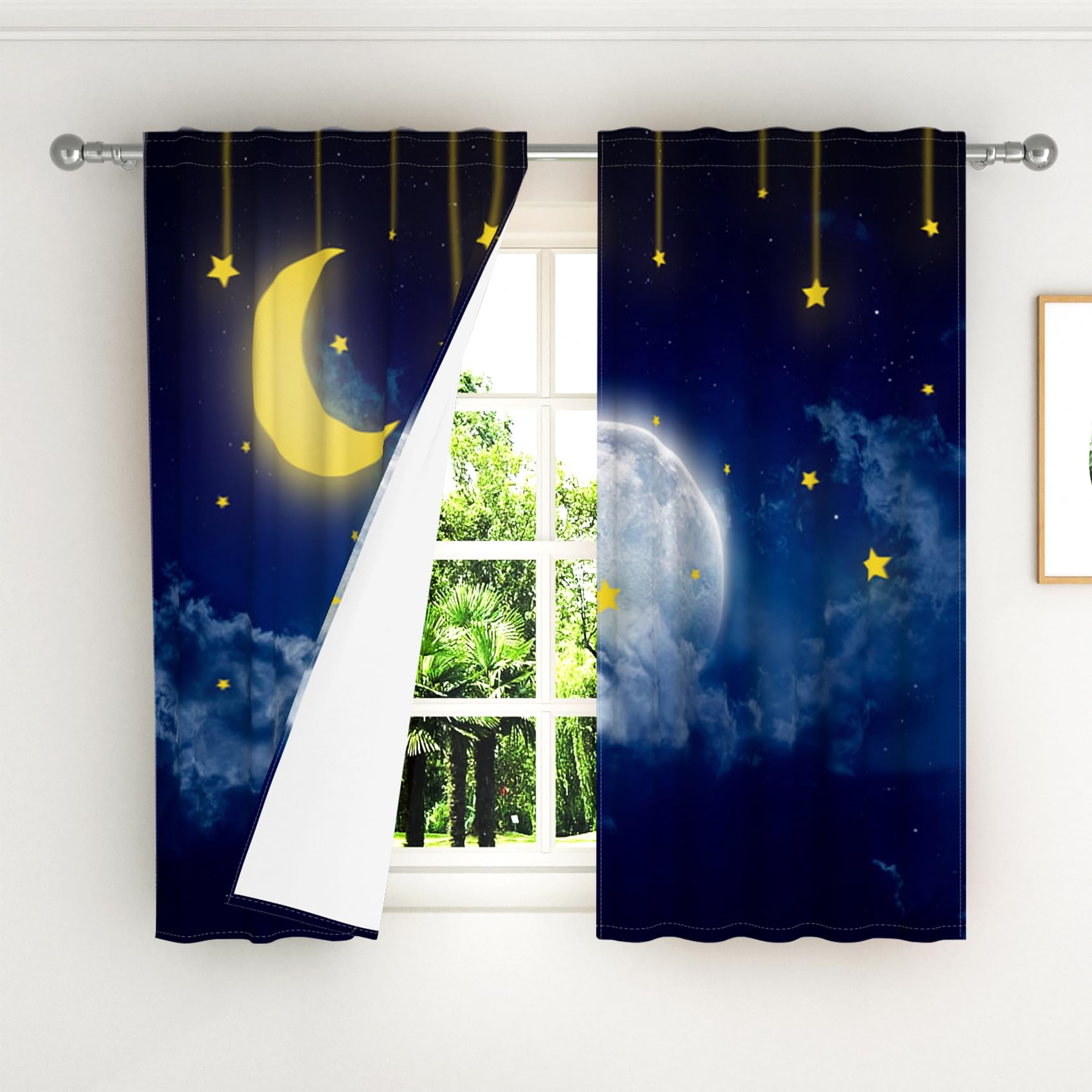 Kzzfqxb 117x138cm Rod Pocket Curtains 2 Panels - Image 3