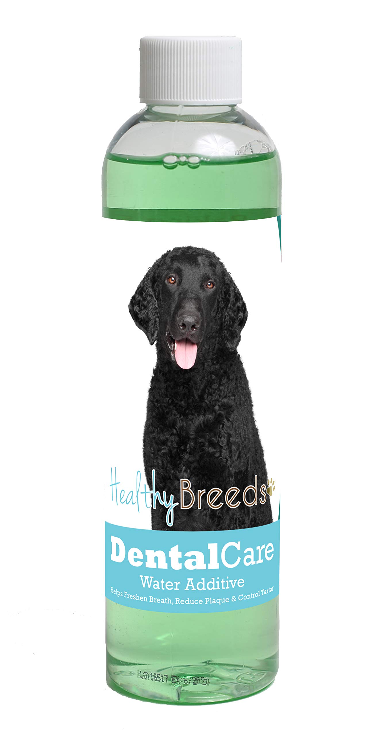 Healthy Breeds Dog Dental Care Water Additive for Curly-Coated Retriever - Helps Freshen Breath, Reduce Plaque &amp; Control Tartar - Mint Flavor - 8 oz