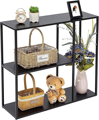 HDANI Mesa consola mesa de entrada estrecha mesa de pasillo de metal de 3 niveles 98 pulgadas de profundidad x 315 pulgadas de ancho x 297 pulgadas