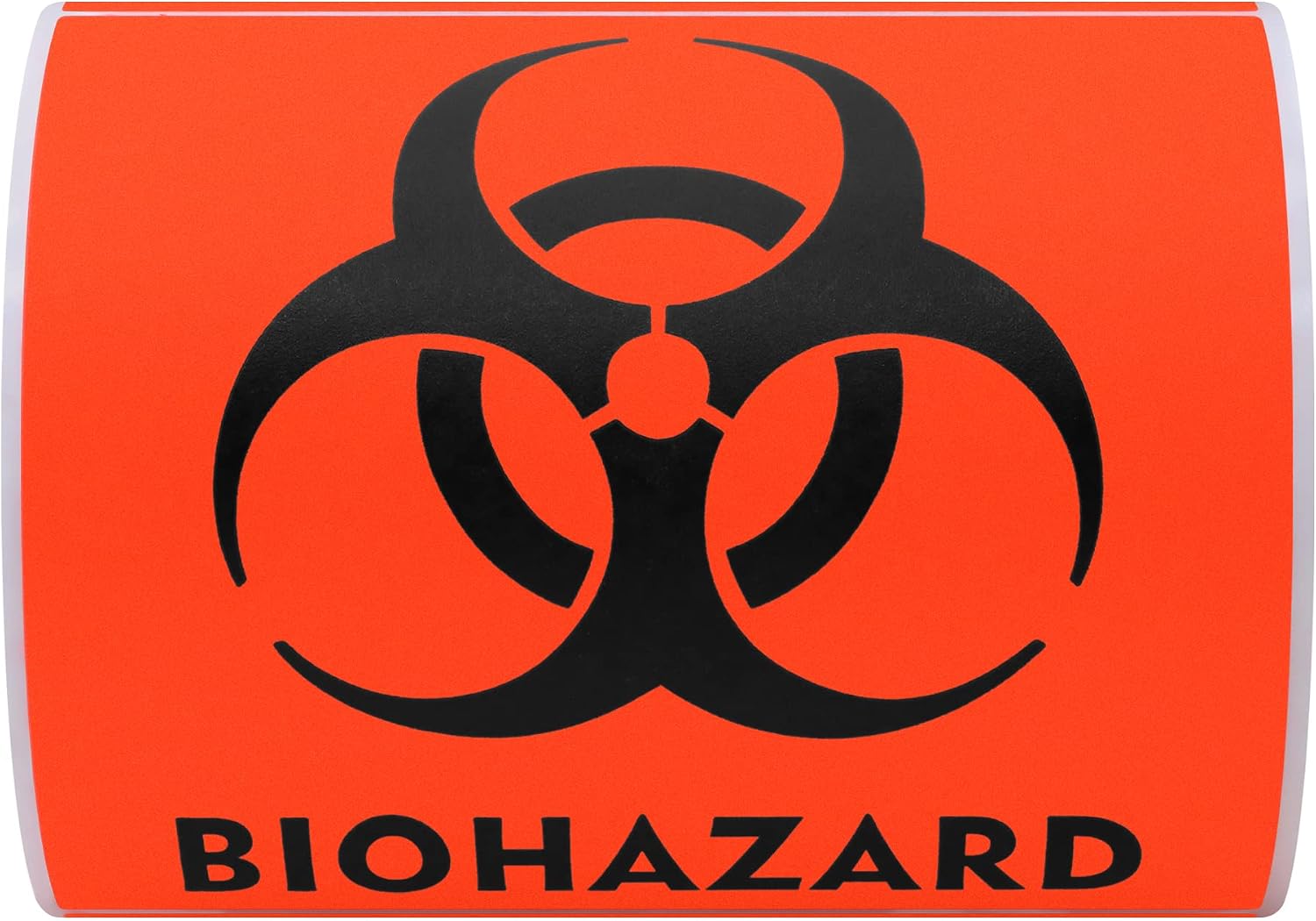 Hybsk 100 PCS Biohazard Labels Warning Sign 4 x 4 inch Fluorescent Red-Orange Hazardous Stickers for Hospital Waste Containers (Biohazard)