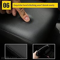 Vista 7 de AOMSAZTO Fundas para reposabrazos para Hyundai 2015-2019 Sonata Negro Almohadilla de consola para Sonata