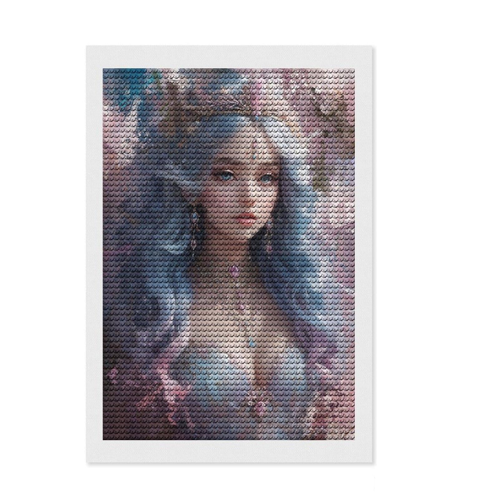Junmoney Gorgeous Surreal Girl Diamond Art Kit 8"x12", Fun Craft Experience, Finish and Display, Office Decor, for Craft Lovers, Printed Canvas
