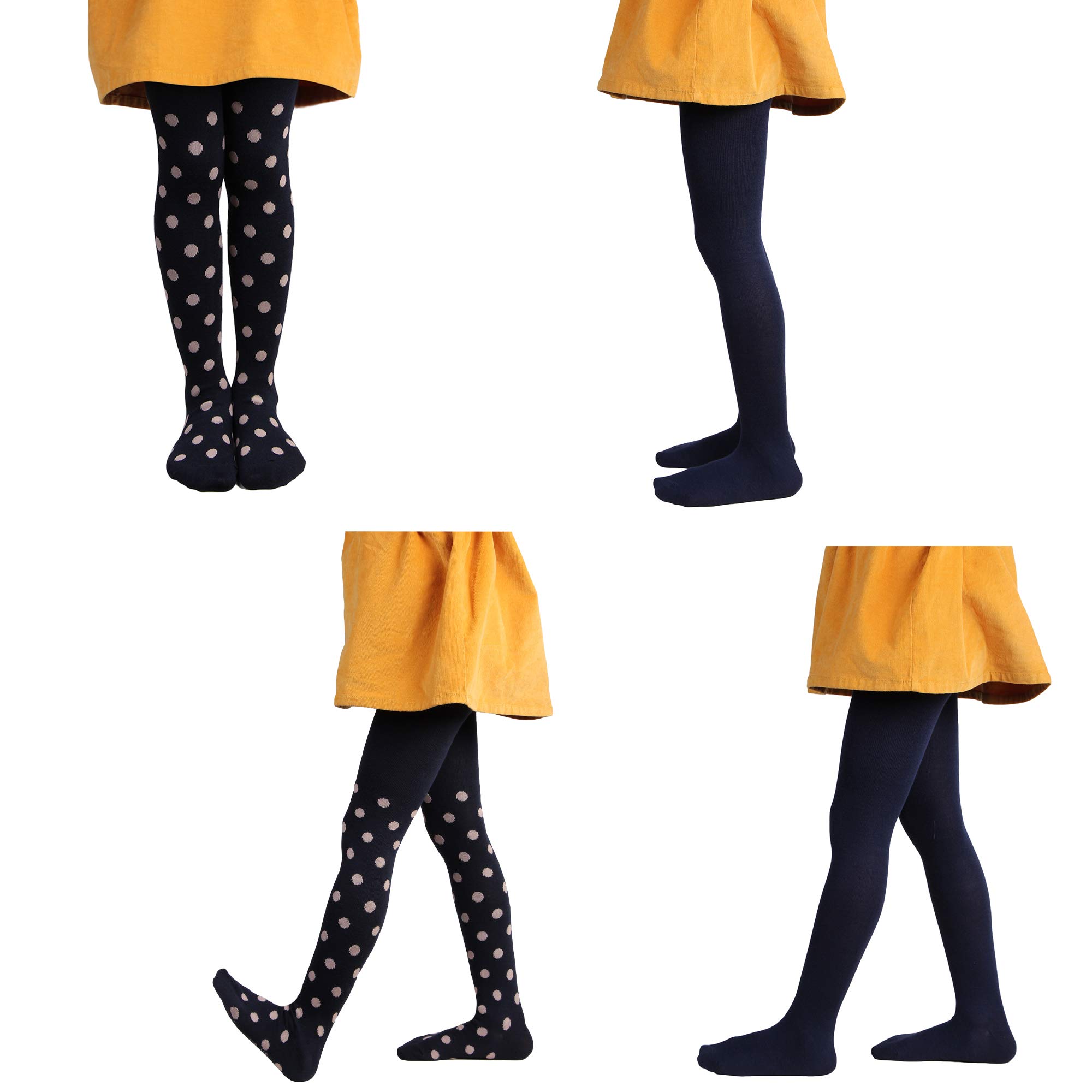L&K-II 6er Kinder Strumpfhose Mädchen Strumpfhose Baby Strumpfhose für Mädchen Blumen Punkt Streifen Muster 6 Stück in Set 27257