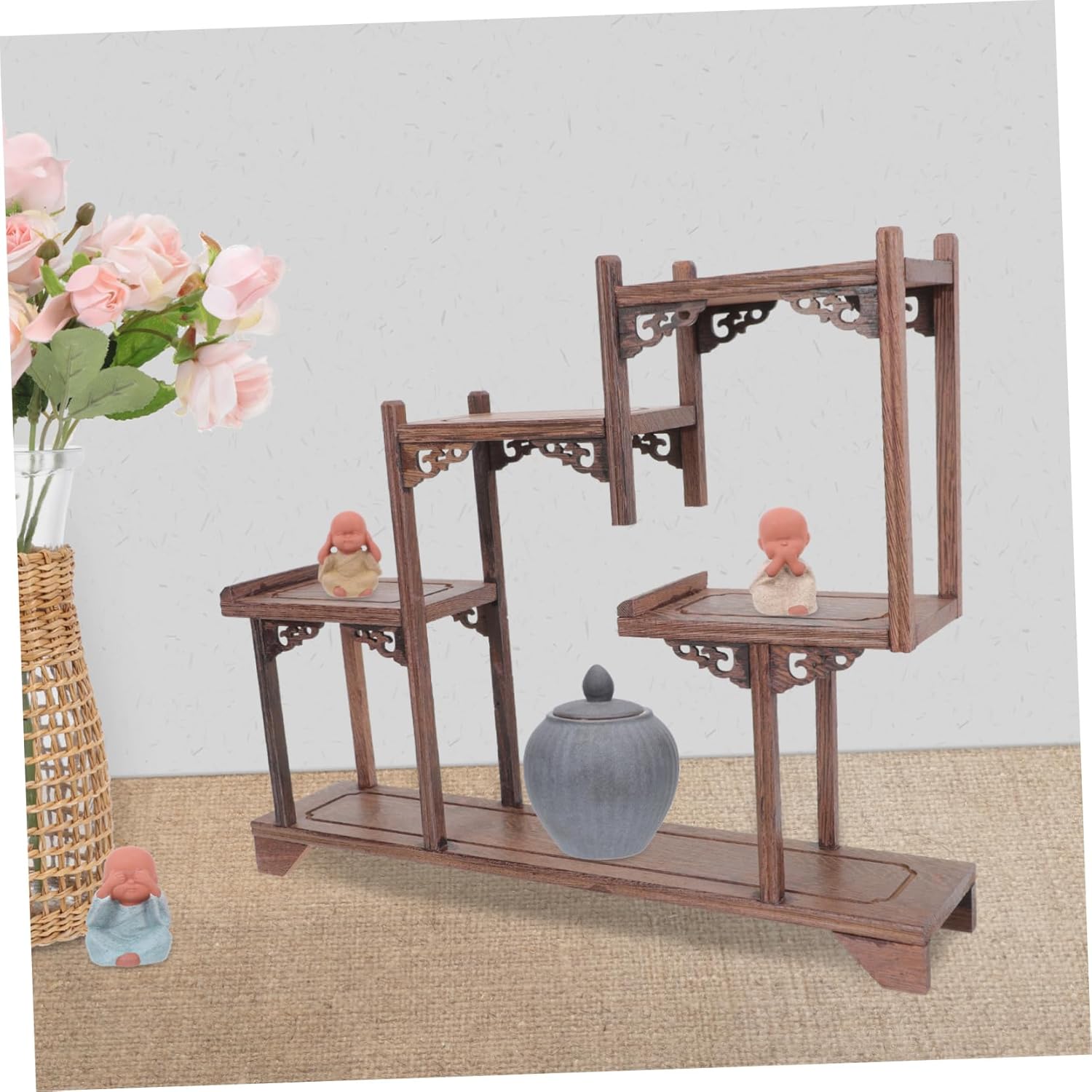 Ciieeo 1piece Chicken Wing Wood Shelf Industrial Decor Curio Cabinet Antique Storage Rack