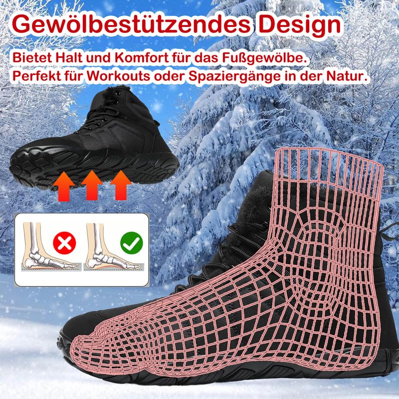 MIFAWA Barfußschuhe Winterstiefel Herren Damen Schneestiefel