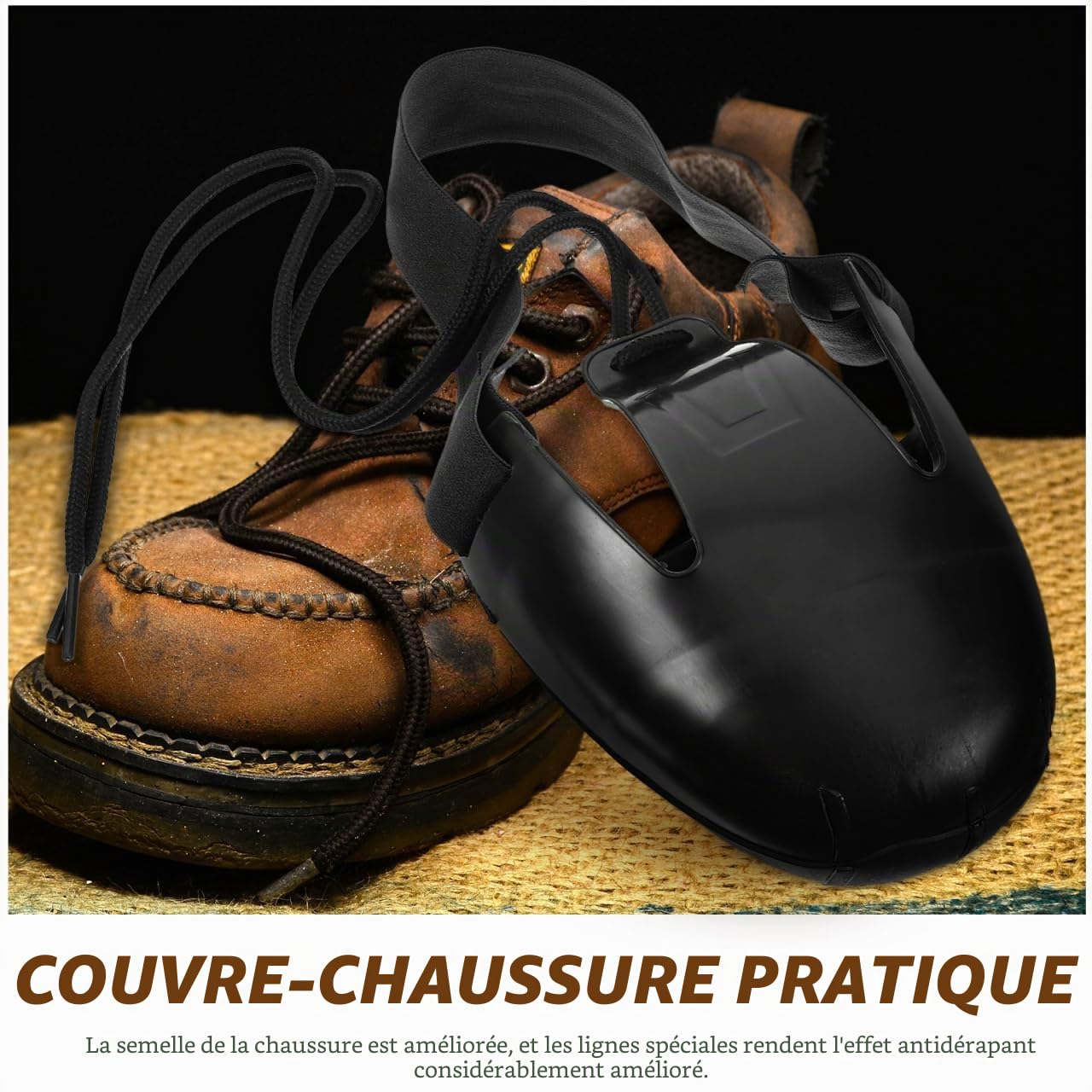 Couvre-Orteils De Chaussures De Sécurité À Embout en Acier Antidérapant Protection pour Travailleurs sur Chantiers Et Usines 9.06X4.72X2.36In