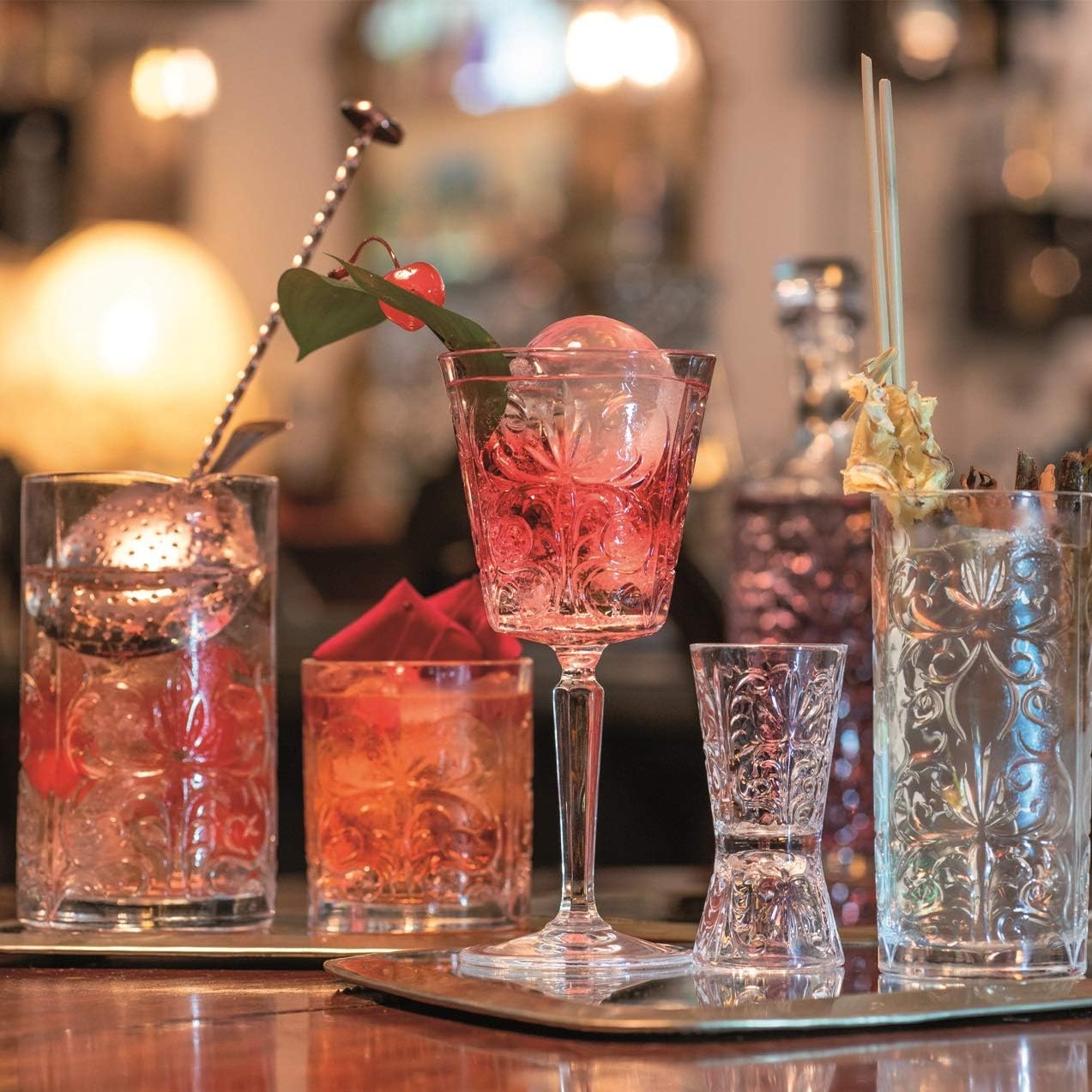 Barski Glass - Reversible Shot Glass - Jigger Tumbler - Designed Tumblers - Use for Liquor - Vodka - Cocktail - Set of 6 Glasses - One side is 1 oz, Other Side is 2 oz. - Made in Europe