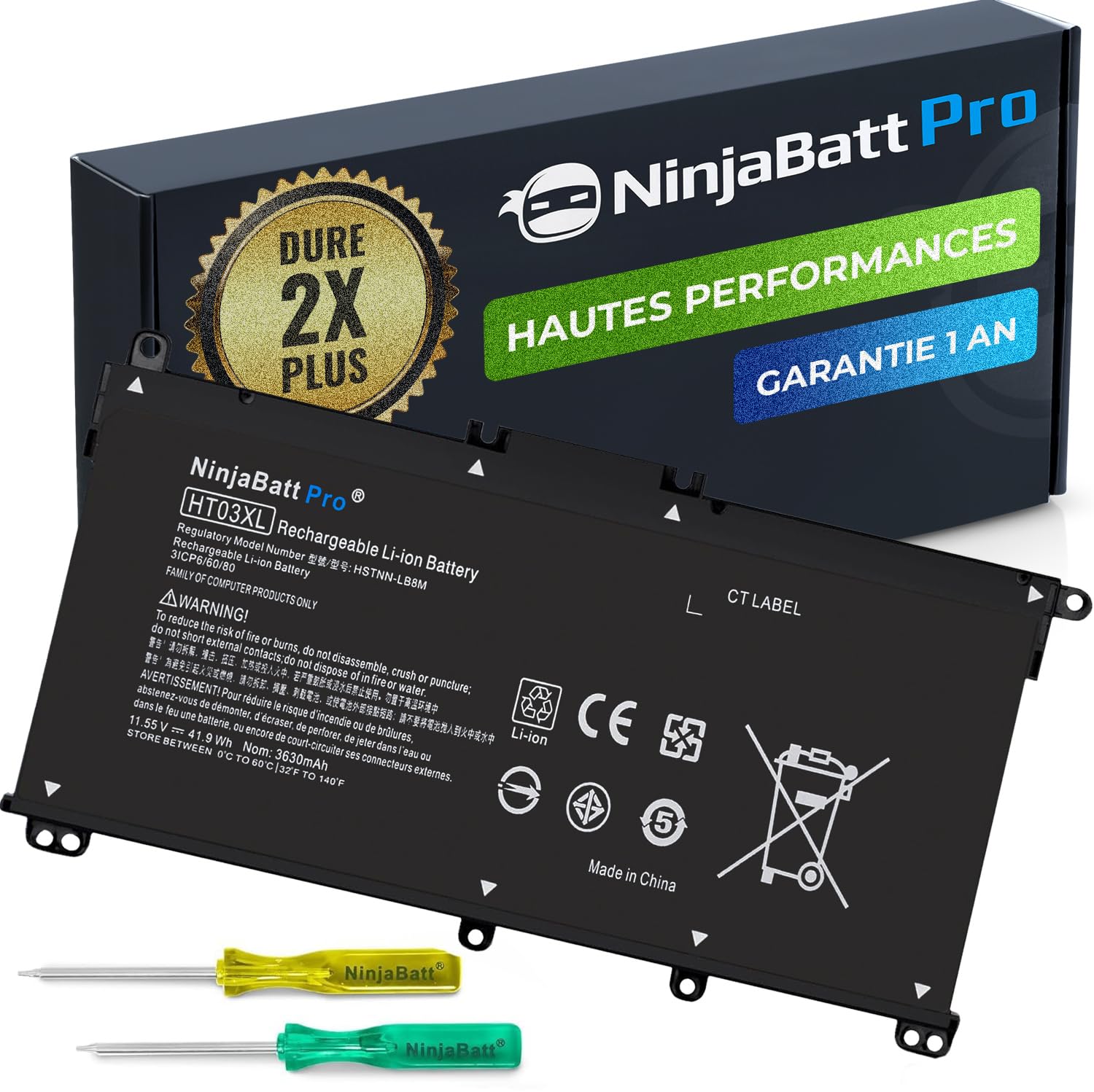 NinjaBatt Batterie pour HP HT03XL L11119-855 HSTNN-DB8R 15-CS 15-DA 15-DB