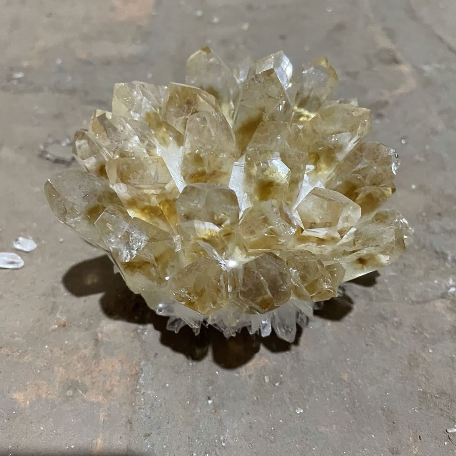 Racimo de Cristal de Cuarzo curativo Natural Irregular Minerales de Roca de 0.8-1.1 LB Cuarzo de geoda en Bruto Druzy Geode espécimen para decoración del hogar Reiki Healing,Citrine