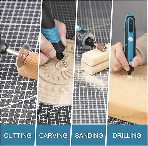 Miniatura 3 de TOOLSBAT Kit de herramientas rotativas inalámbricas  Herramientas rotativas eléctricas de 5 velocidades con 84 accesorios, herramienta rotativa de