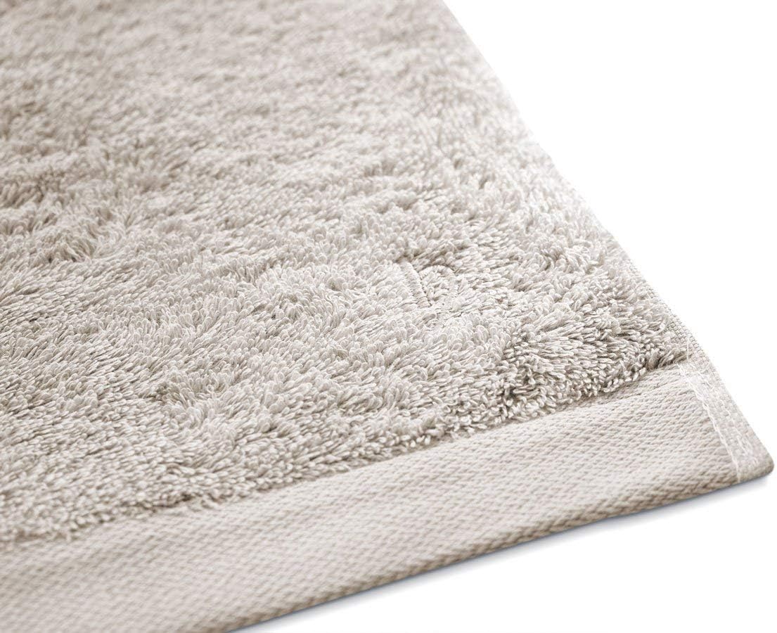 herzbach home Set of 2 Premium Towels in 50 x 100 cm, Soft and Absorbent Towels, Sand Grey - Image 4