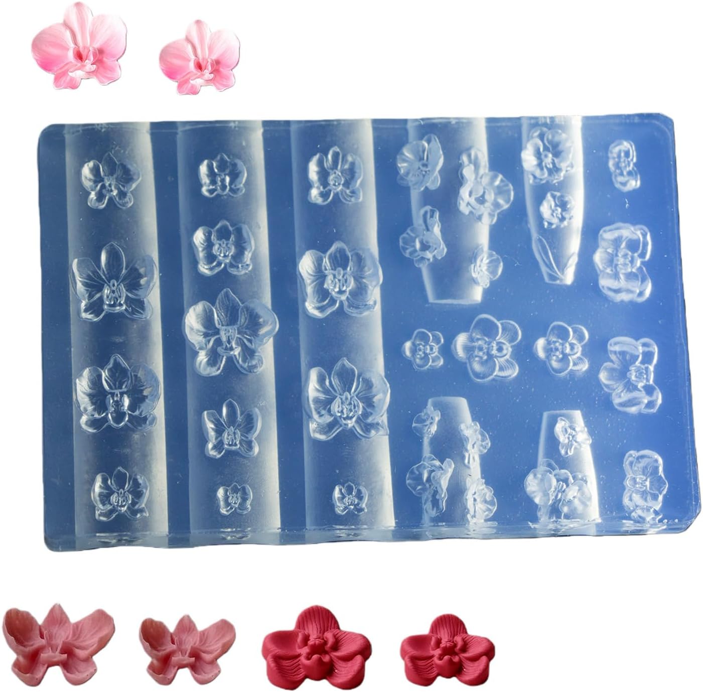 Silicone Nails Art Unique Embossed Manicure Accessories Jewelry Supplies Embossing Tool for Women Girls Creative Nail Patterns