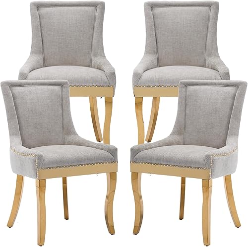 Miniatura 49 de Juego de 6 sillas de comedor, silla de cocina y comedor, sillas de comedor tapizadas en tela, sillas de comedor de madera, sillas de comedor, ribete