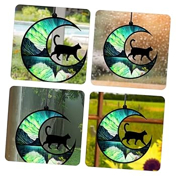 Amazon.co.jp: GOOHOCHY 2個 ステンドグラス窓吊り下げキット 月