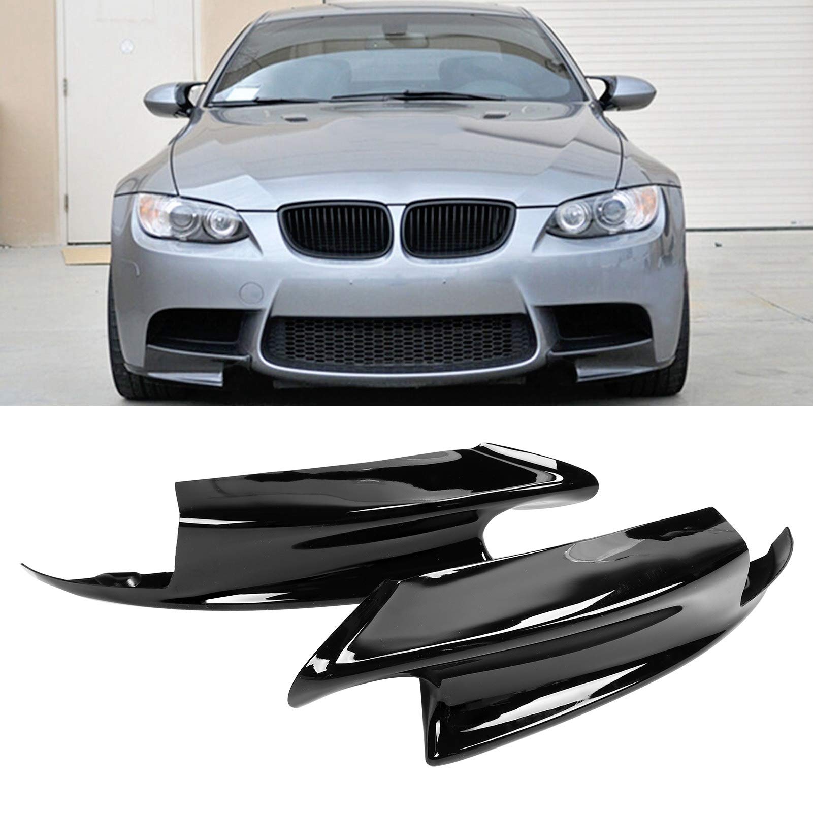 E90 Splitter, E92 M3, Frontstoßstange, Paar Frontstoßstangenspoiler Lip Deflector Splitter Passend für E90 E92 E93 M3 2007-2012Glänzend Schwarz (Glänzend schwarz)