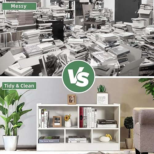 Miniatura 6 de Estantería en forma de cubo, gabinete de almacenamiento abierto de 2 niveles y 5 cubos, estantería horizontal para organizar libros de juguetes,