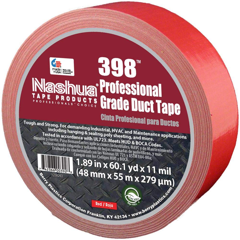 Nashua 398 Professional Grade Duct Tape in RED 48 x 55M in 12 roll