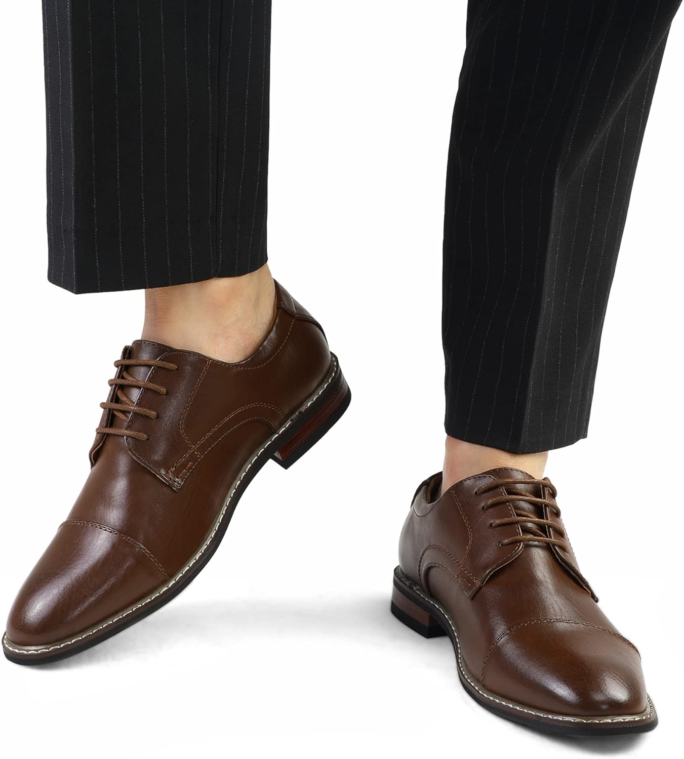 Men's Dress Shoes Formal Business Classic Lace Up Wingtip Oxford Shoes - Image 5