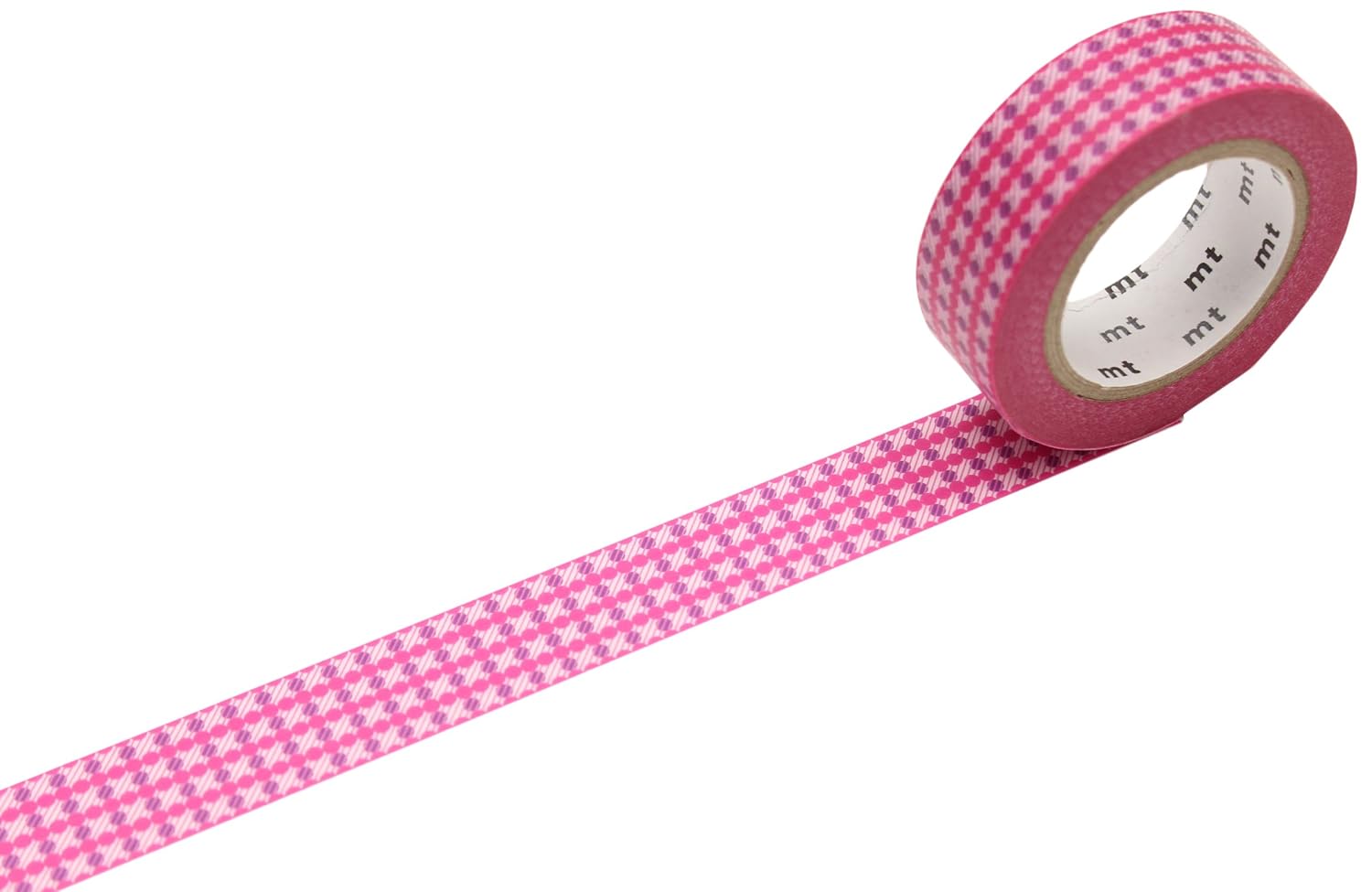 MT1D Dot Stripe Washi Masking Tape - Pink