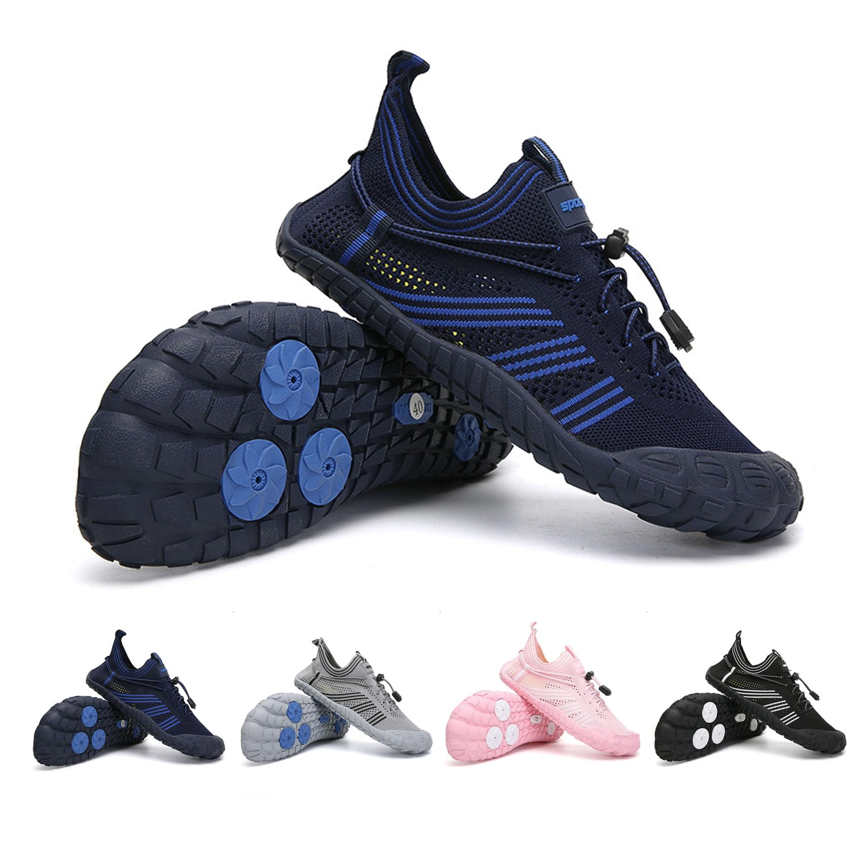 2025 New Barefoot Shoes for Women & Men - Hike Footwear with Wide Toe Box, Non-Slip, Comfortable & Breathable for Walking & Water Sports (Blue,37)