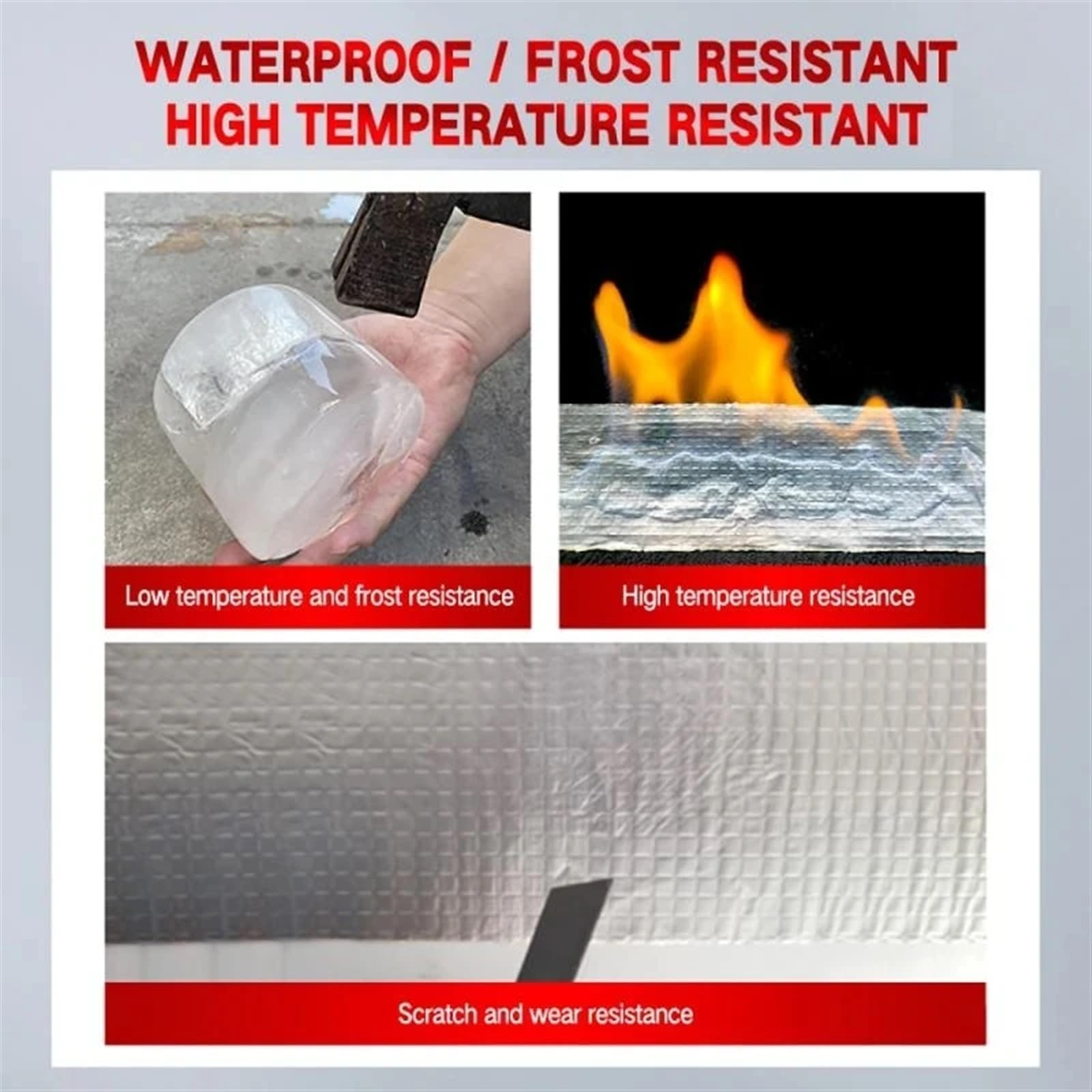 Nastro Di Alluminio Nastro butilico in foglio di alluminio impermeabile Materiale resistente for la riparazione del tetto Bobina sul tetto Cappotto for crepe Adesivo resistente alle alte temperature N