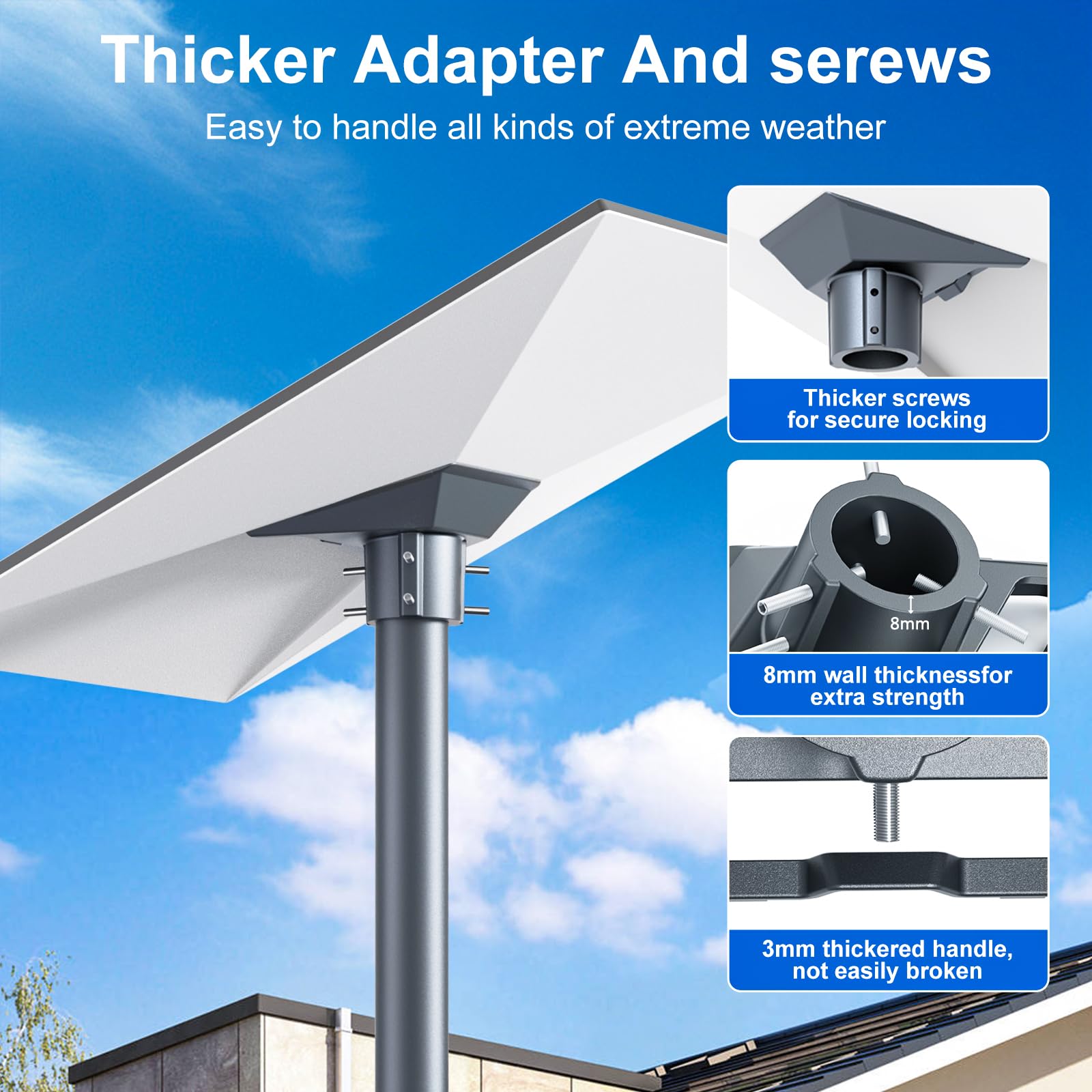 Starlink Gen 3 Mount, Roof & Wall Mounting Kit, Heavy Duty Pivot Adjustable Pole Mount, Compatible with V3 Starlink Standard Dish, Includes Pipe Adapter