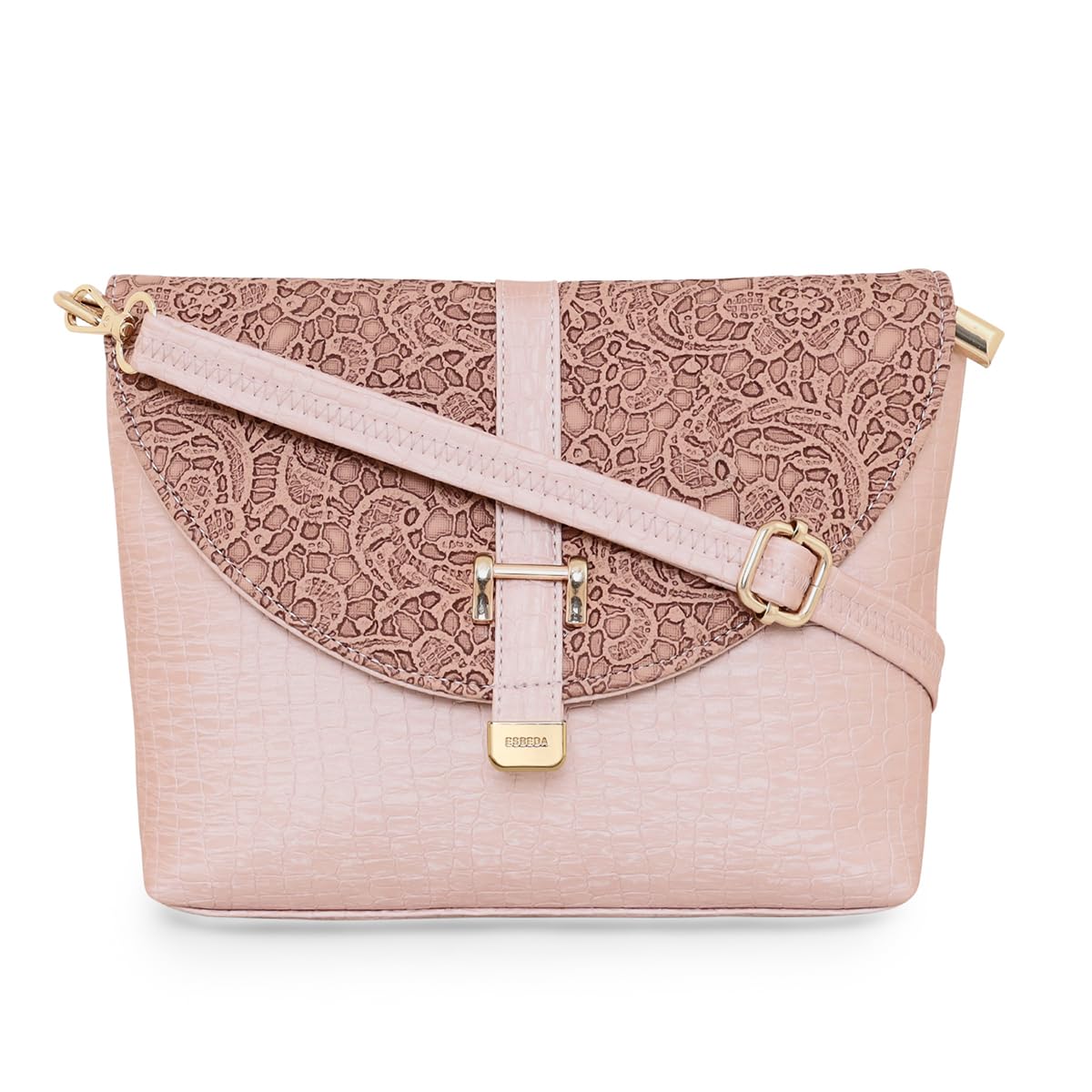 ESBEDA Pink Color Flower Embossed Slingbag For Women (B0CMD9KQHX) Amazon Price History, Amazon Price Tracker
