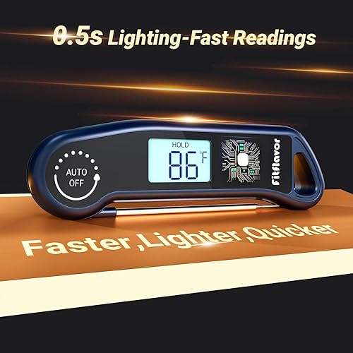 Miniatura 2 de Termómetro digital de lectura instantánea para carne, termómetro de lectura instantánea de 0.5S para cocinar, parrilla, aceite, alimentos, carne,