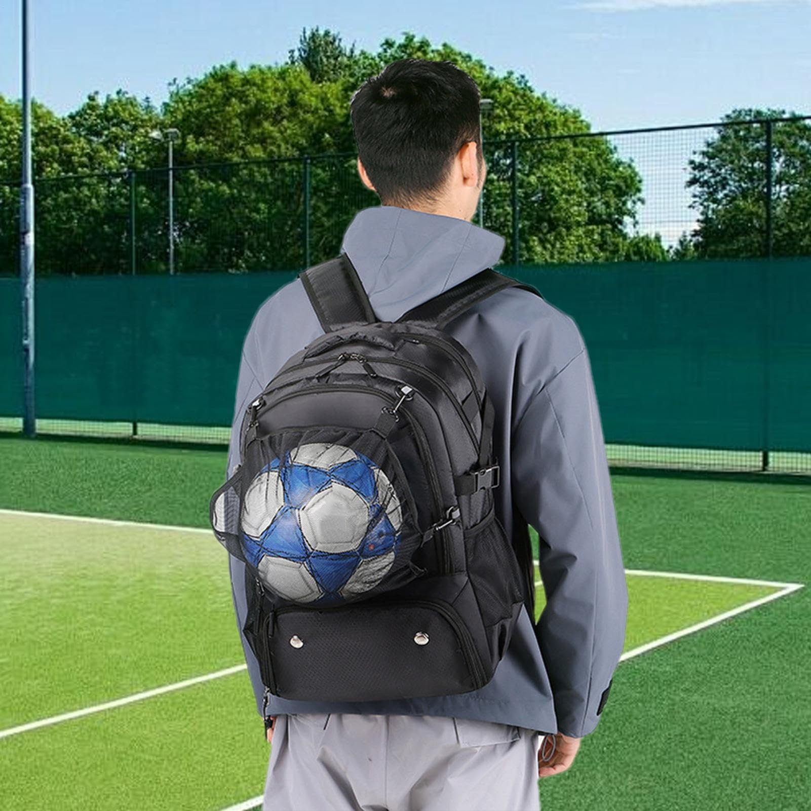 Zaino da baseball per adolescenti, zaino da basket unisex con scomparto | per palloncini, zaino da basket con trolley per escursionismo, viaggi, arrampicata e equitazione