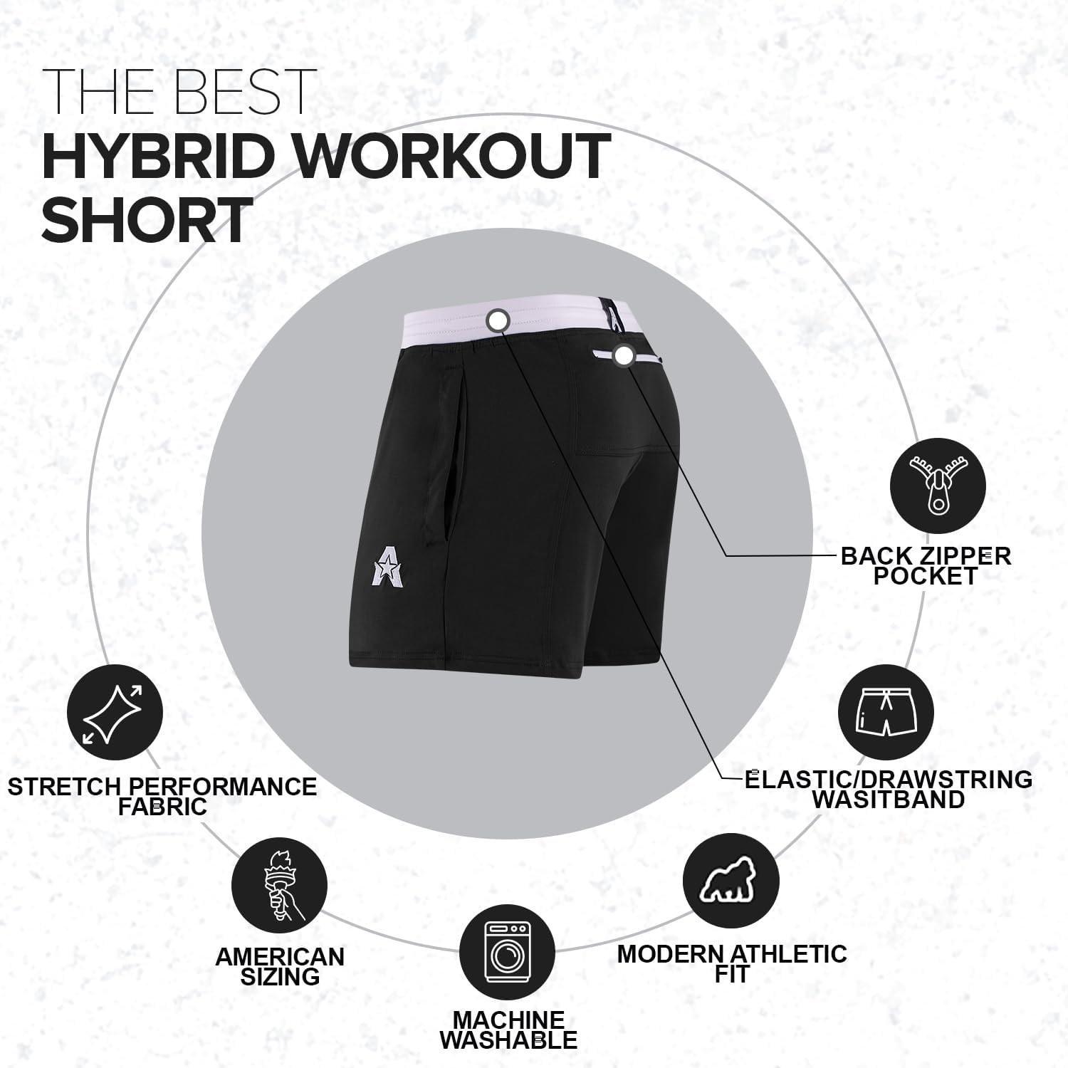 Anthem Athletics Evolflex Mens Workout Shorts - 5", 7", & 9" Inseam w/Zippered Pocket - for Cross Training, Gym Short & Yoga - Image 3