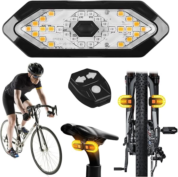 Drahtlose Fernbedienung für Fahrradrücklicht,Fahrrad Blinker,Blinker e Scooter,LED Drahtlose Fernbedienung Rücklicht-Wasserdicht Hochhelles Signal Licht Für Radfahren für Nachtfahrten (A) - 5