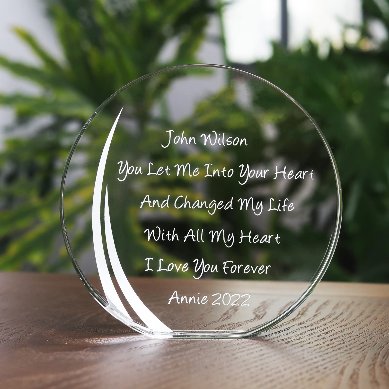 Personalized Crystal Awards Plaque Gift LONGWIN Customize Sandblasted