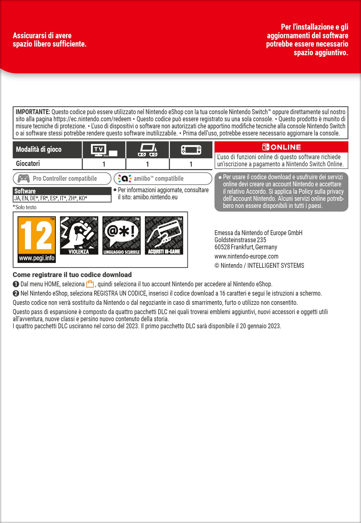 Pass di espansione di Fire Emblem Engage | Nintendo Switch - Codice download