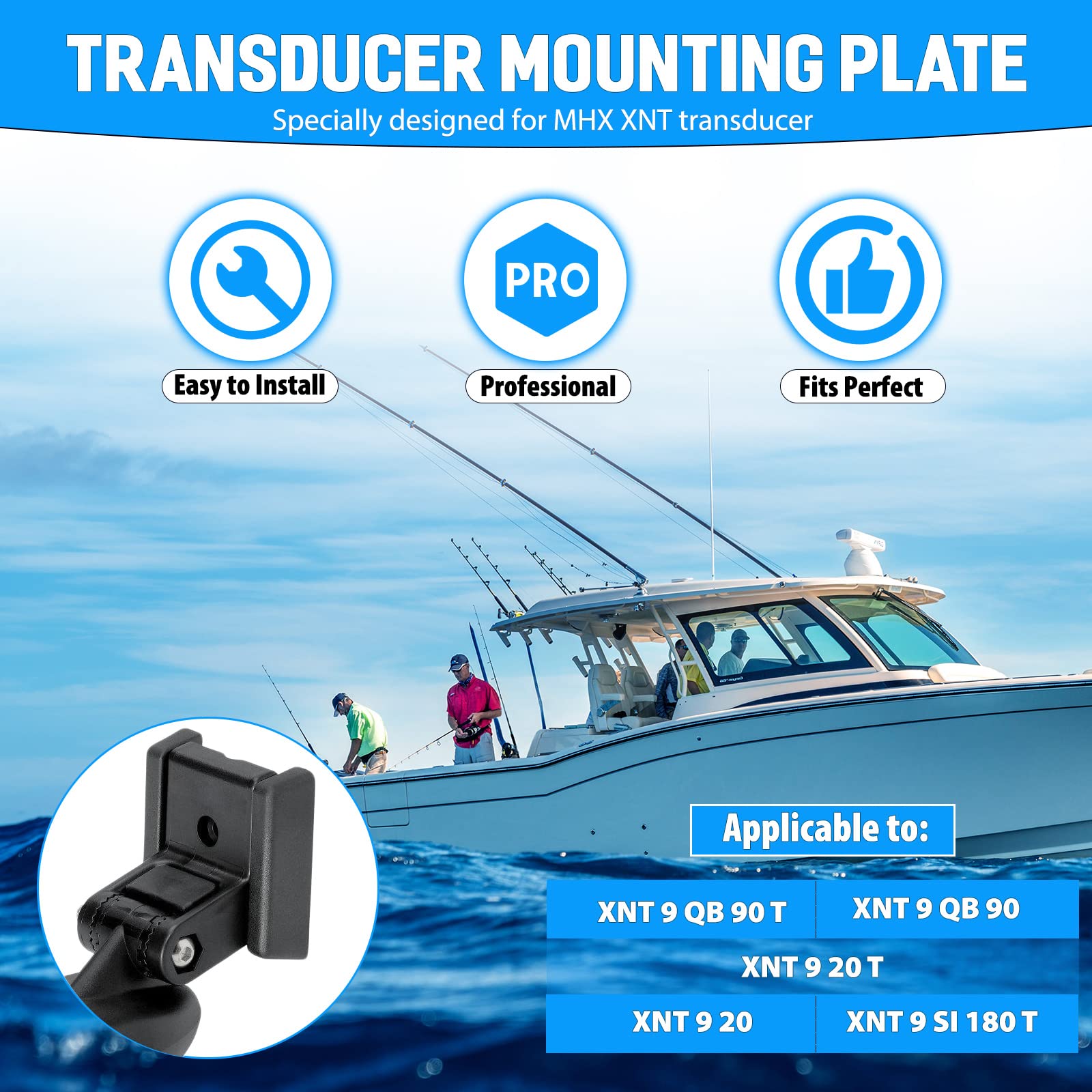 ArcViar XNT Transducer Mount, 7400931 Transducer Bracket for MHX XNT Model Transducer Mounting Plate, Fish Finder Mount & Transducer Mounting Arm for XHS Model Transducers