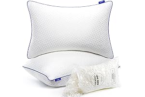 Tommy Hilfiger Shredded Memory Foam Pillows Set of 2, Adjustable Firmness Pillow