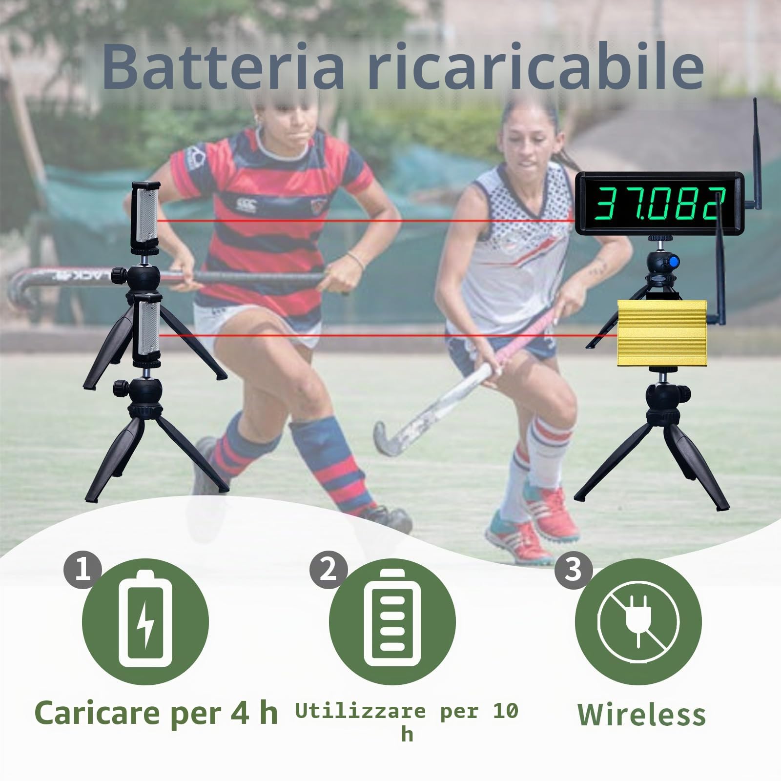 Timer laser wireless per sprint, timer laser per sprint, cronometro da corsa, cronometro per 40 60 Yard Dash Bahn Speed Training Skating