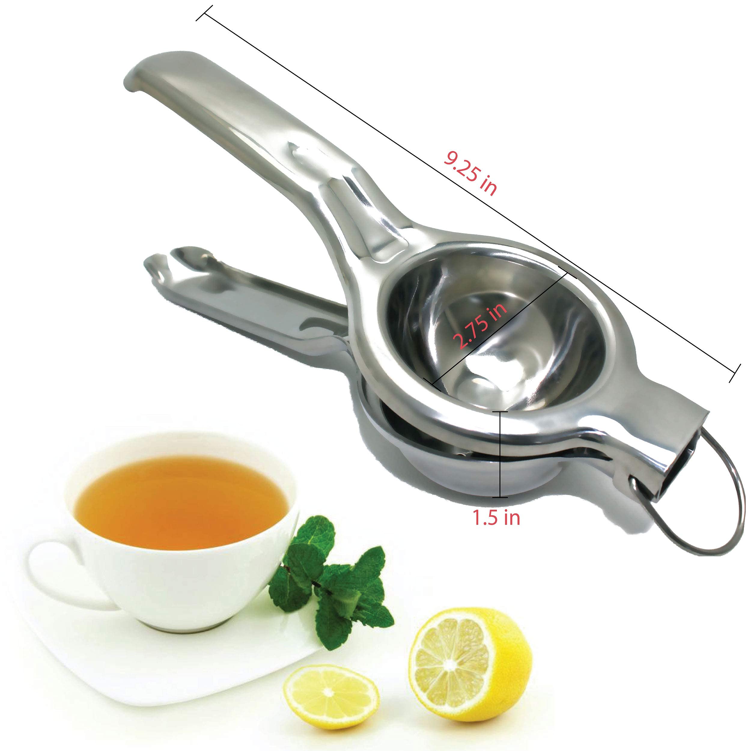 Zitronenpresse, robust, Jumbo-Größe in Lebensmittelqualität, Nr. 304 Edelstahl, bruchsicher, korrosionsbeständig, manuelle Presse, Zitruspresse, Limettenpresse